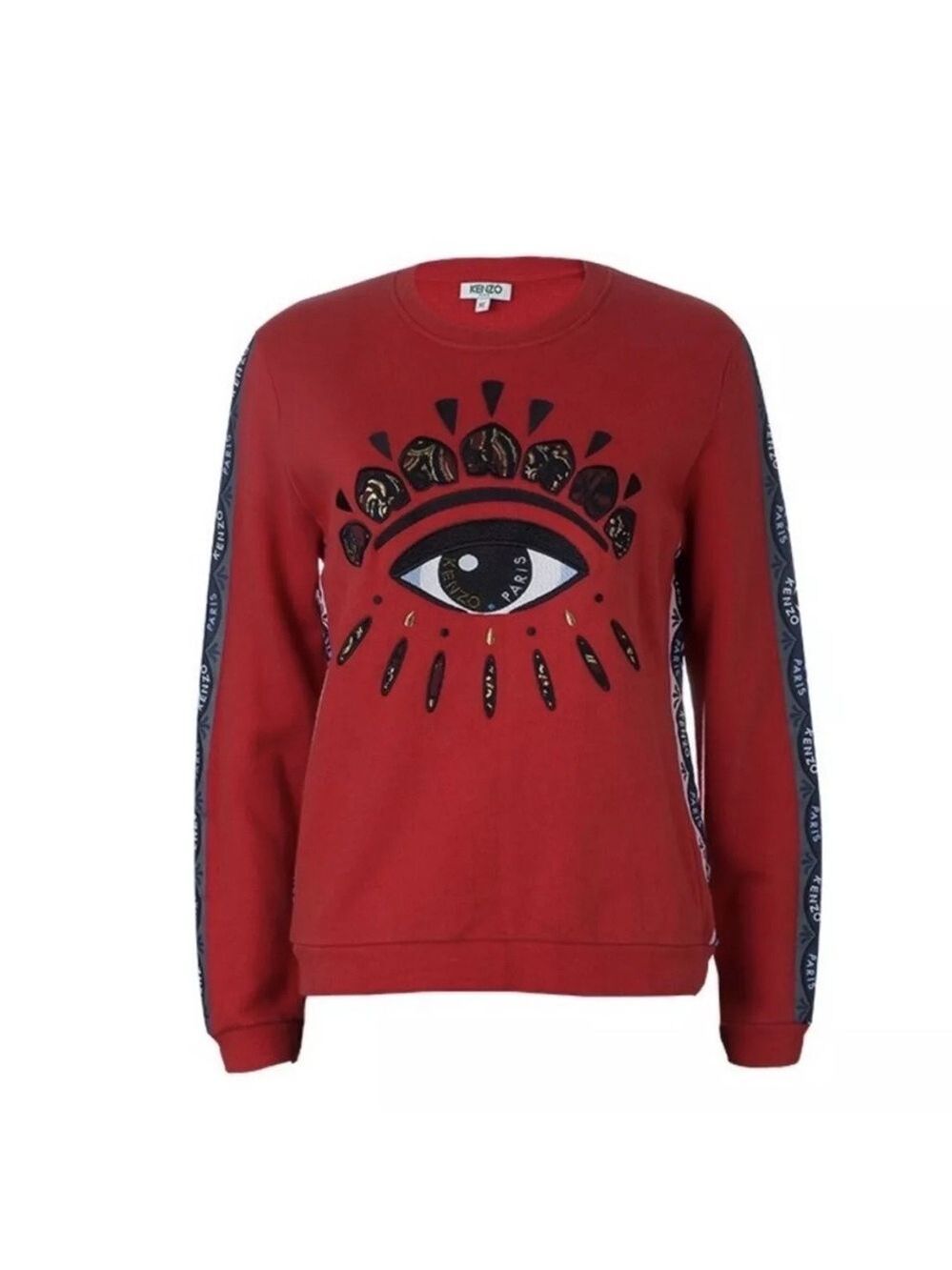 Kenzo Paris Evil Eye Sweater Women’s S Red Crewneck Long Sleeve Pullover